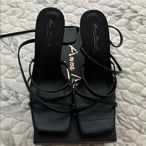 Anne Michelle Black Strappy Heels